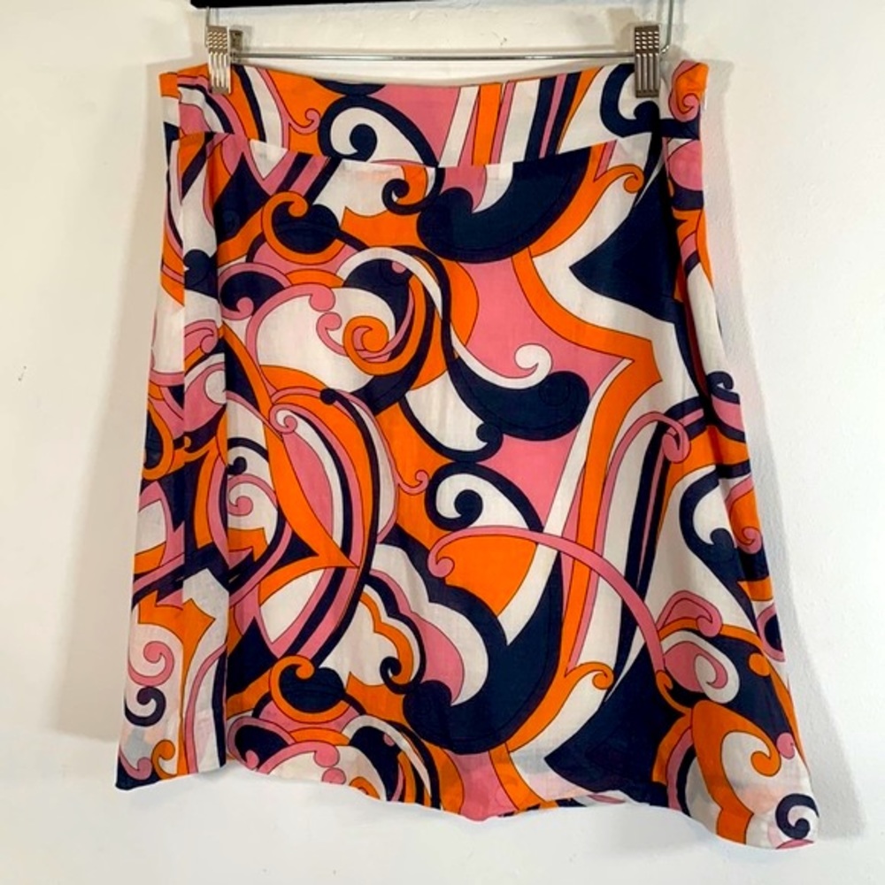 Skirtin Around Retro 60s 70s Vibe Women’s Size 10 Side Zip Lined Cotton Skirt